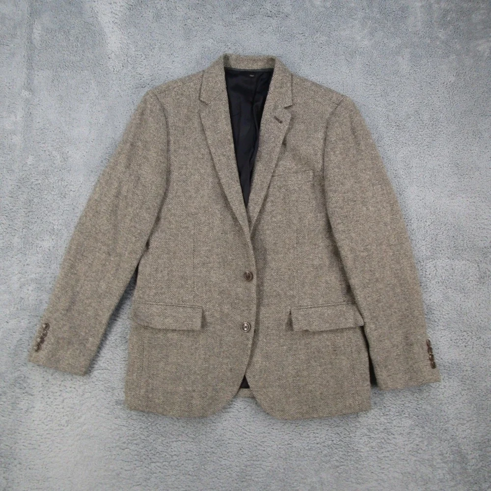 J.Crew Ludlow Blazer 38S Mens Yorkshire Tweed Moon Wool Herringbone Brown 93445